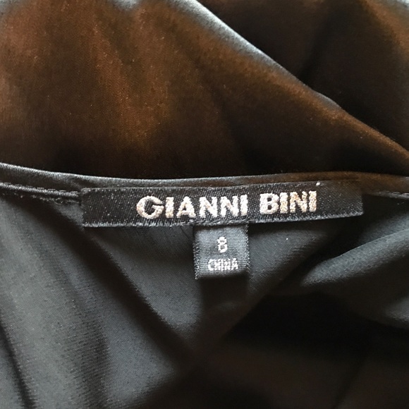 Black Silk Gianni Bini Dress with Flutter Sleeves - Picture 7 of 8